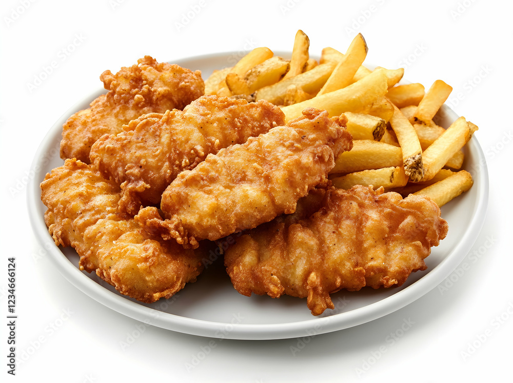 Crispy Chicken Tenders and French Fries Crispy Chicken Tenders and French Fries