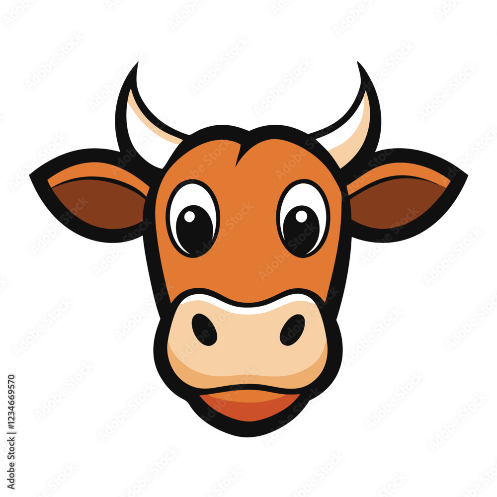 Funny cow head vector art illustration Funny cow head vector art illustration