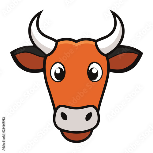 Funny cow head vector art illustration