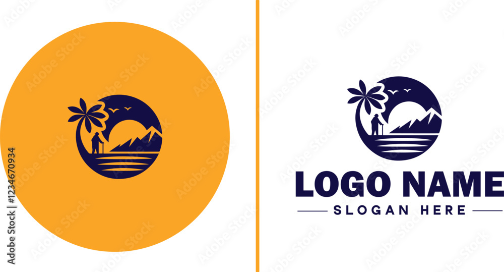Naklejka premium Retirement Community icon Senior living community Retirement village Senior community flat logo sign symbol editable vector