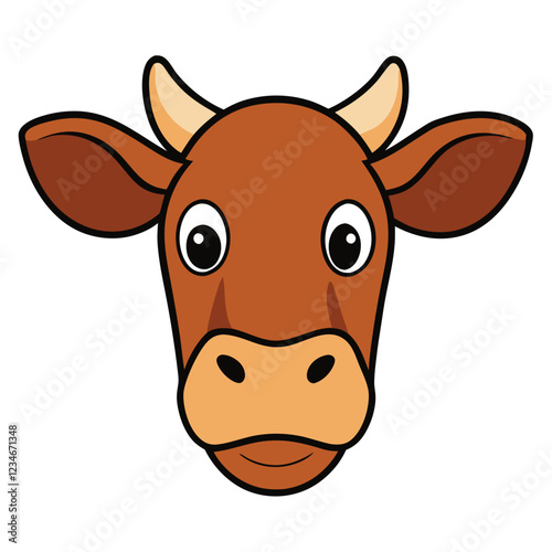 Funny cow head vector art illustration