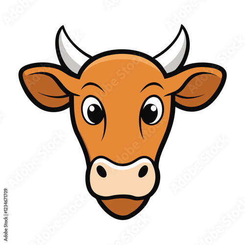 Funny cow head vector art illustration