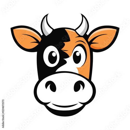 Funny cow head vector art illustration