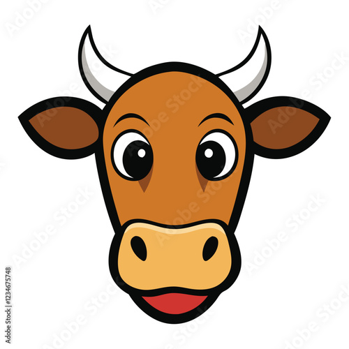 Funny cow head vector art illustration