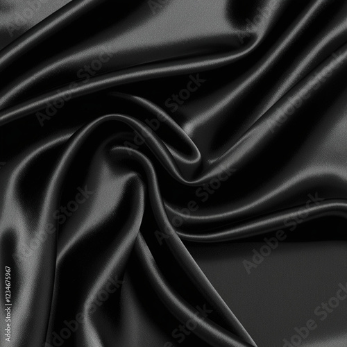 Black satin silk luxury material cloth background