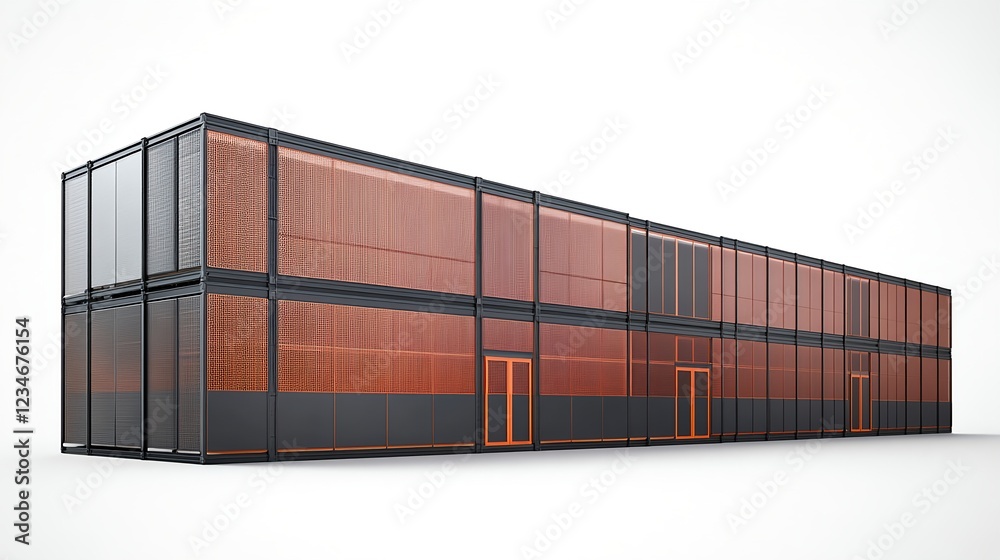 Stack of Prefabricated Wall Partitions Isolated on White Background