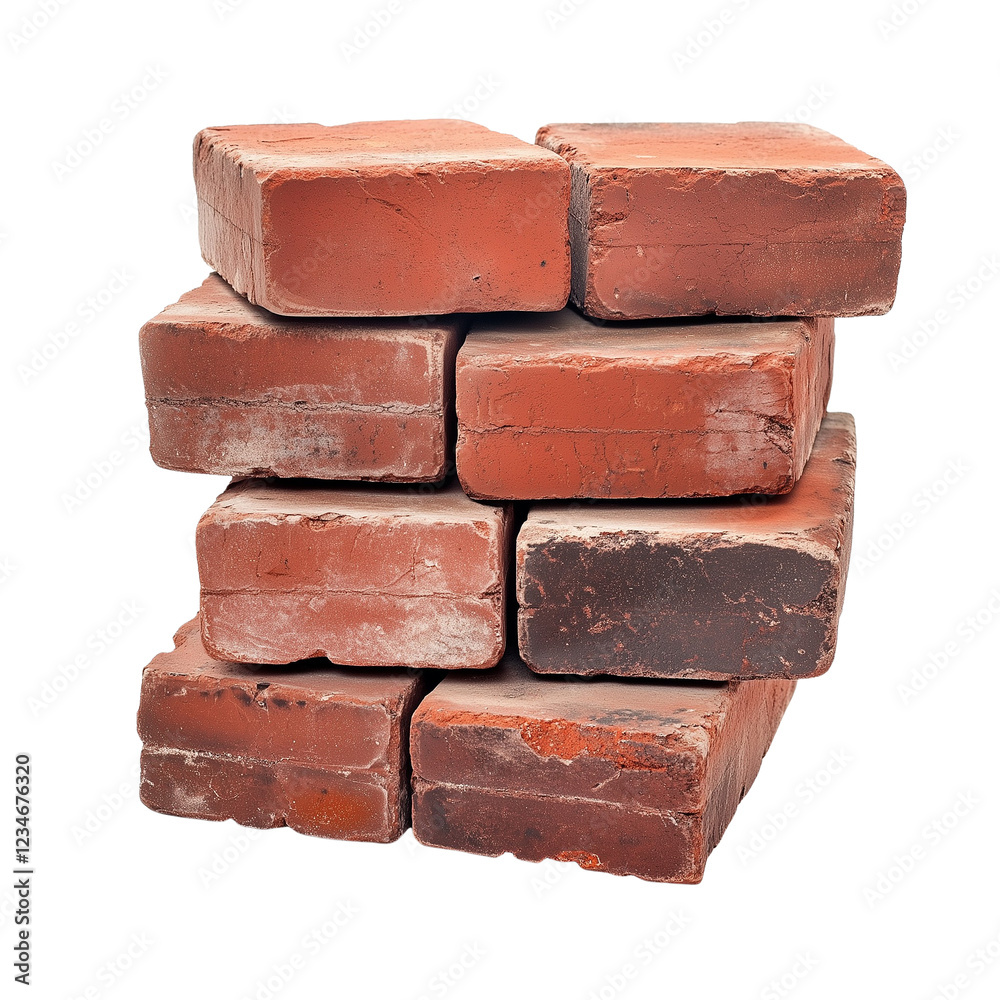 Stack of Red Bricks Ready for Construction or Building Projects Isolated On Transparent Background Stack of Red Bricks Ready for Construction or Building Projects Isolated On Transparent Background