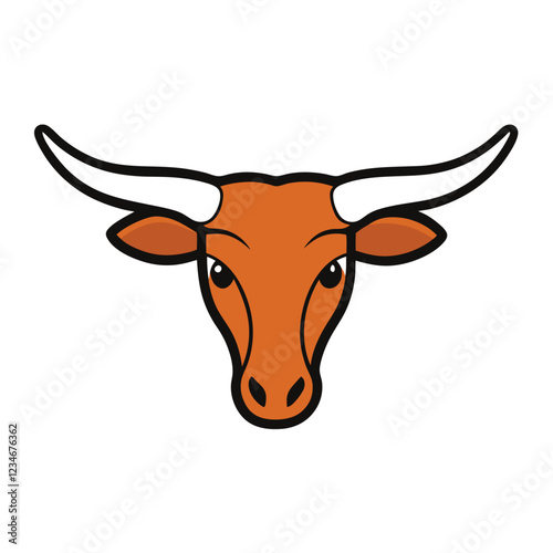 Funny cow head vector art illustration