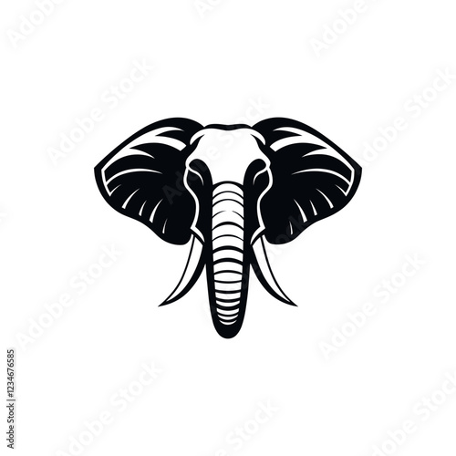 Wallpaper Mural elephant silhouette vector line art logo design Torontodigital.ca