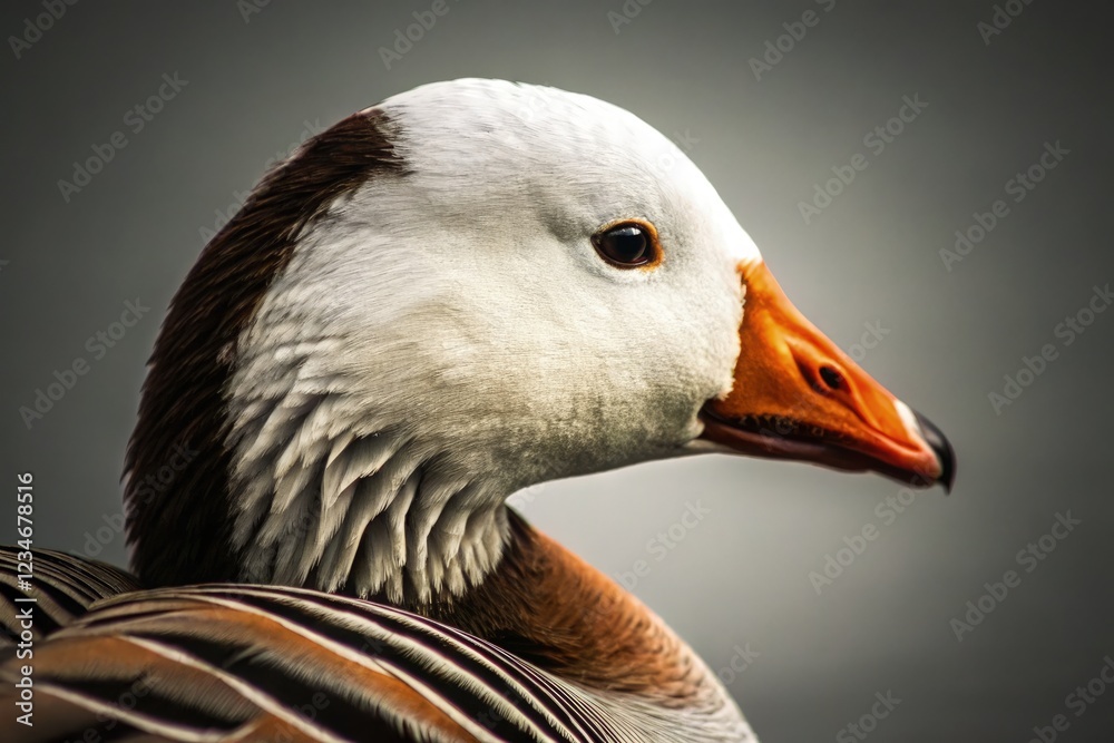 Detailed Portrait of a Goose in Natural Setting. Generative AI Detailed Portrait of a Goose in Natural Setting. Generative AI
