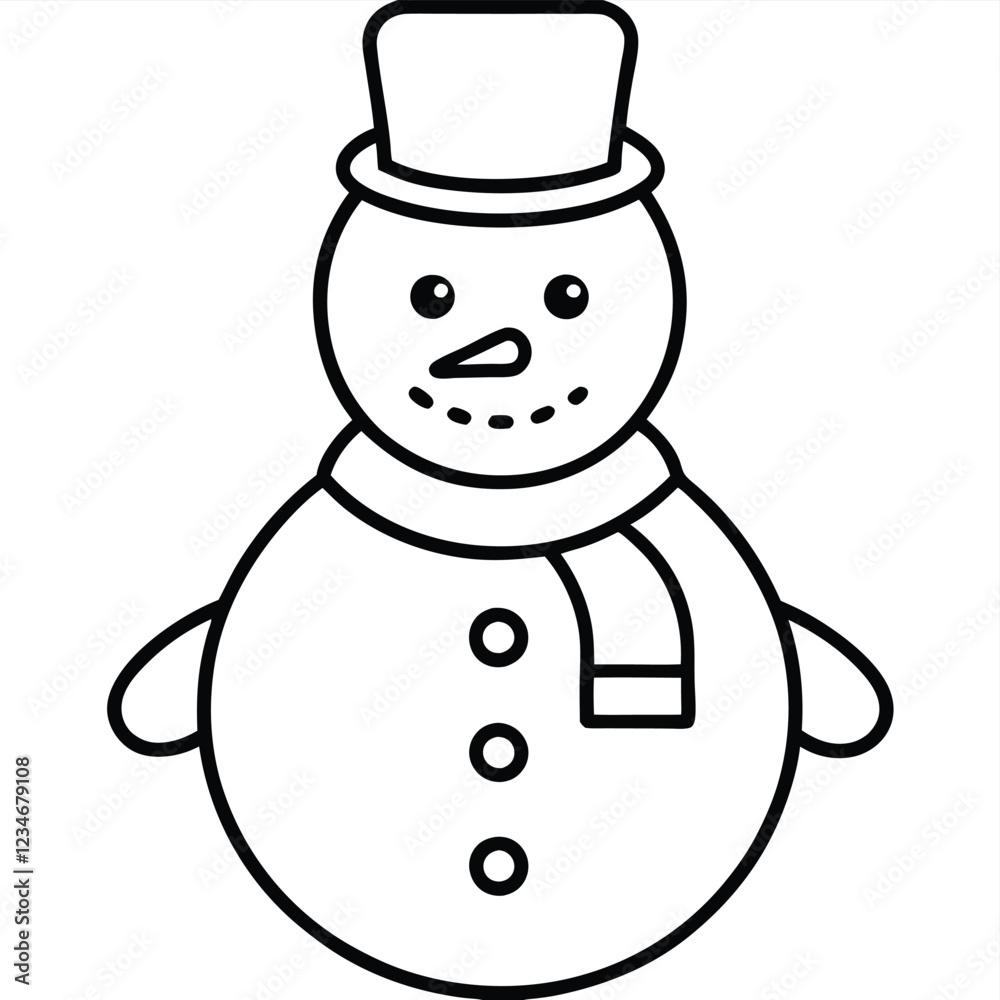 snowman with hat and scarf snowman with hat and scarf