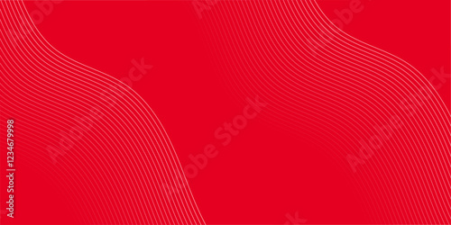 Abstract background with lines and waves. Medium banner size. Element for design. Vector background for brochure, booklet, flyer, poster. Red and white gradient. Love, Valentine's Day