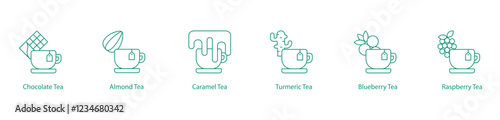 Nutty and Sweet Tea Vector Icons: Indulgent and Comforting Brews