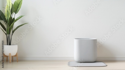 A white room with a white wall and a white floor