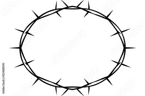 Crown of thorns vector illustration, Circle of thorns icon