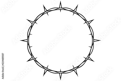 Crown of thorns vector illustration, Circle of thorns icon