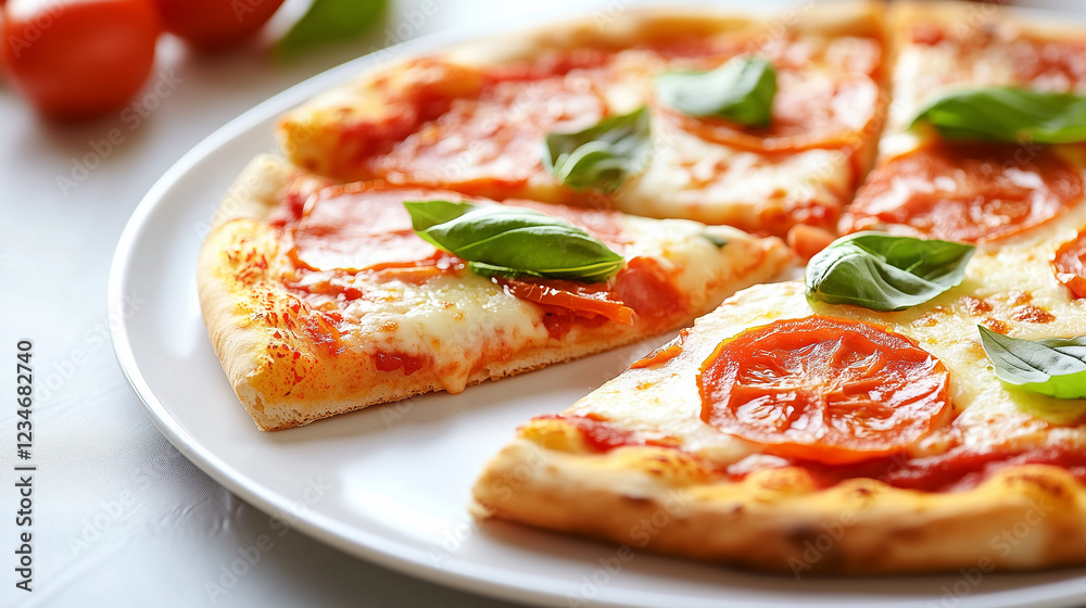 Authentic Neapolitan Pizza with Basil Authentic Neapolitan Pizza with Basil