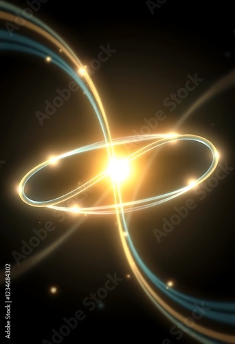 Glowing Orbits Intertwined In Cosmic Dance