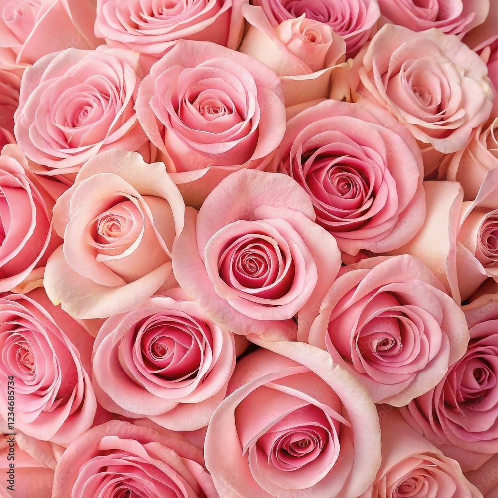 Roses Arranged Beautifully Viewed From Above at Standard Scale. Generative AI Roses Arranged Beautifully Viewed From Above at Standard Scale. Generative AI