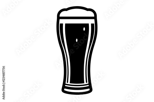 beer silhouette, beer glass bottle icon symbol. beer vector illustration