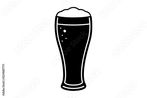 beer silhouette, beer glass bottle icon symbol. beer vector illustration