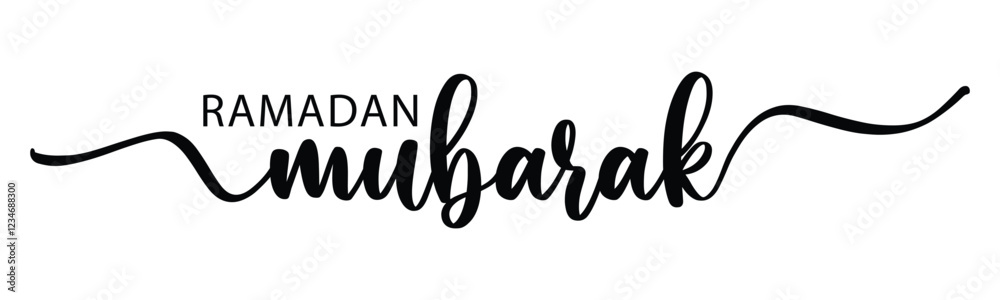 Ramadan Mubarak typography calligraphy text vector signature modern luxury lettering for holy month banner, poster others Ramadan Mubarak typography calligraphy text vector signature modern luxury lettering for holy month banner, poster others