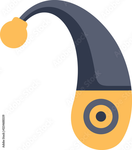 Hearing aid device placed behind the ear improving hearing for people with hearing loss