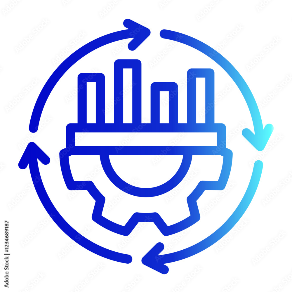 Operation Icon Line Gradient Style for Process Improvement Themes Operation Icon Line Gradient Style for Process Improvement Themes