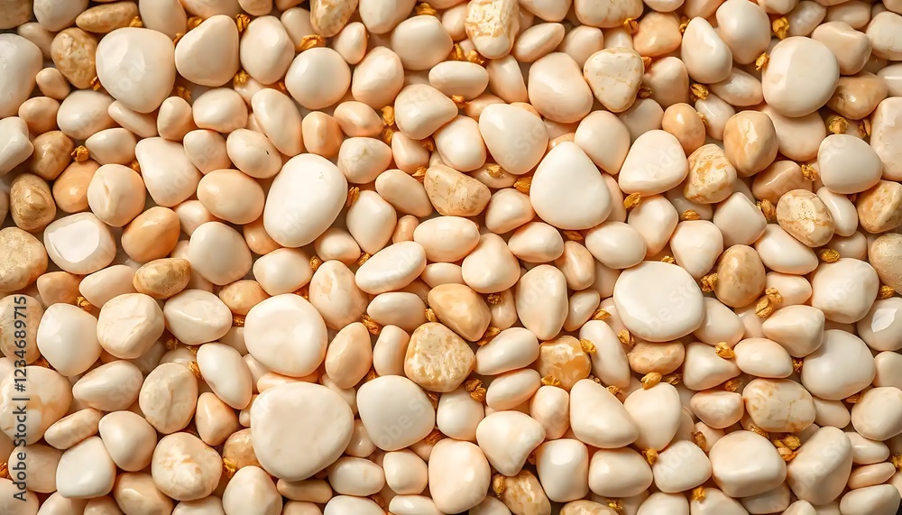 Smooth creamy stones with golden accents background Smooth creamy stones with golden accents background