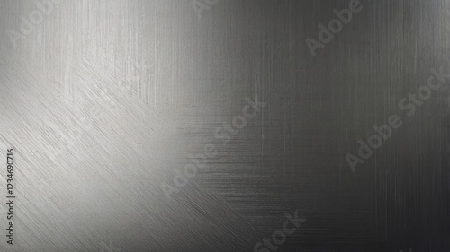 Premium brushed stainless steel background. Luxury metal abstract background with grainy noise texture. photo