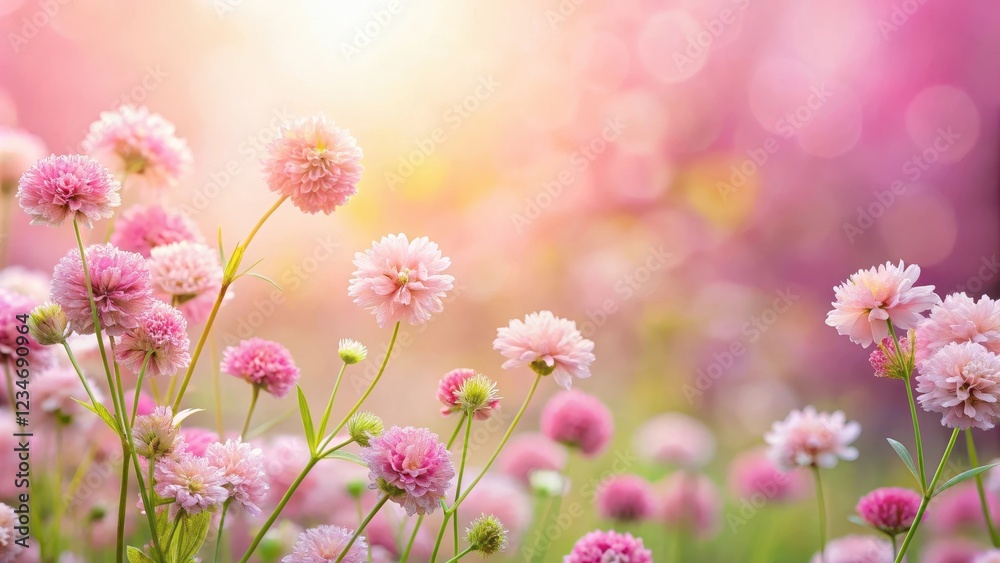 Delicate flowers blooming in a soft pink garden, gentle, serene, gentle, serene, nature Delicate flowers blooming in a soft pink garden, gentle, serene, gentle, serene, nature