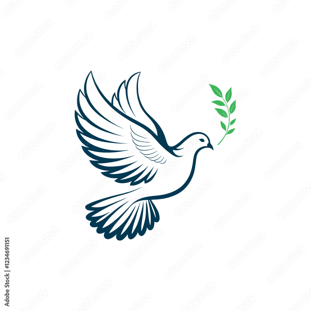 dove silhouette vector line art logo design dove silhouette vector line art logo design