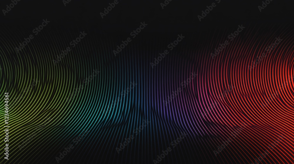 Fototapeta premium Abstract Rainbow Wave Lines Digital Art