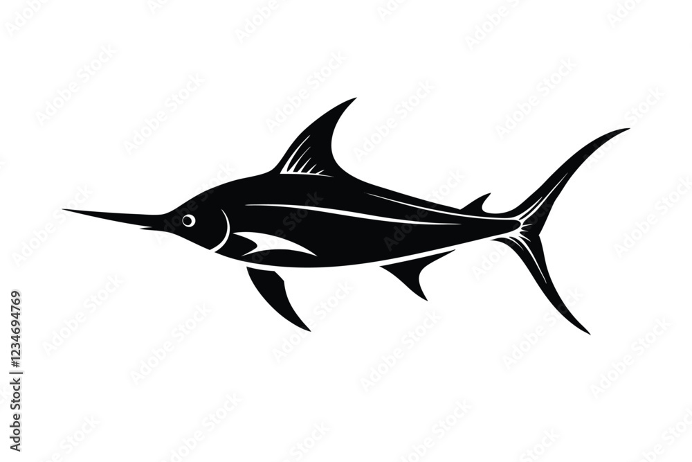 Fototapeta premium shark isolated on white background