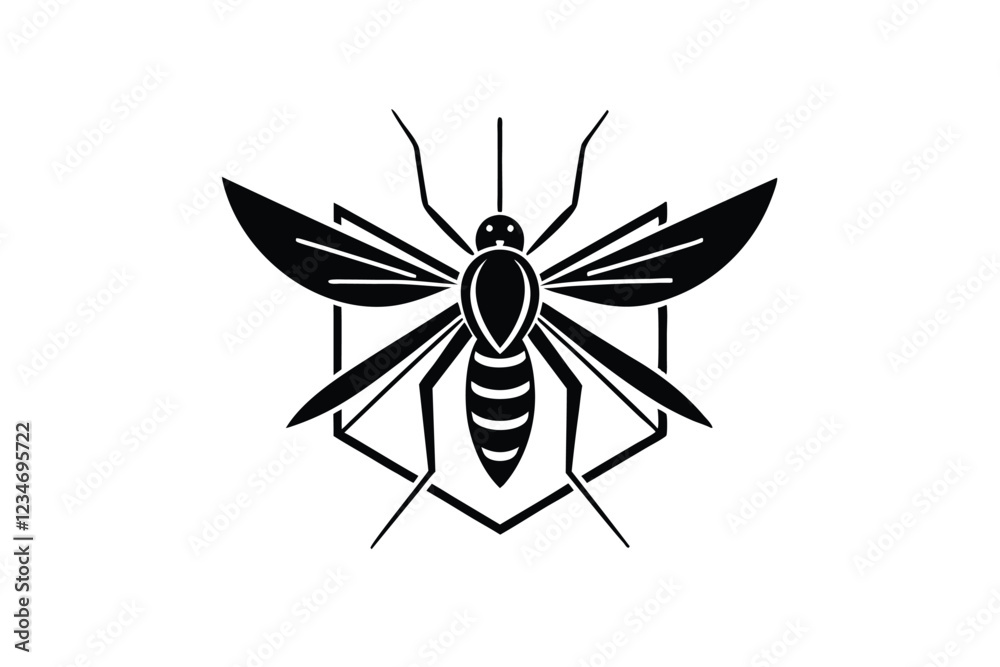 Fototapeta premium Create a Minimalist Mosquito Logo Vector for Print