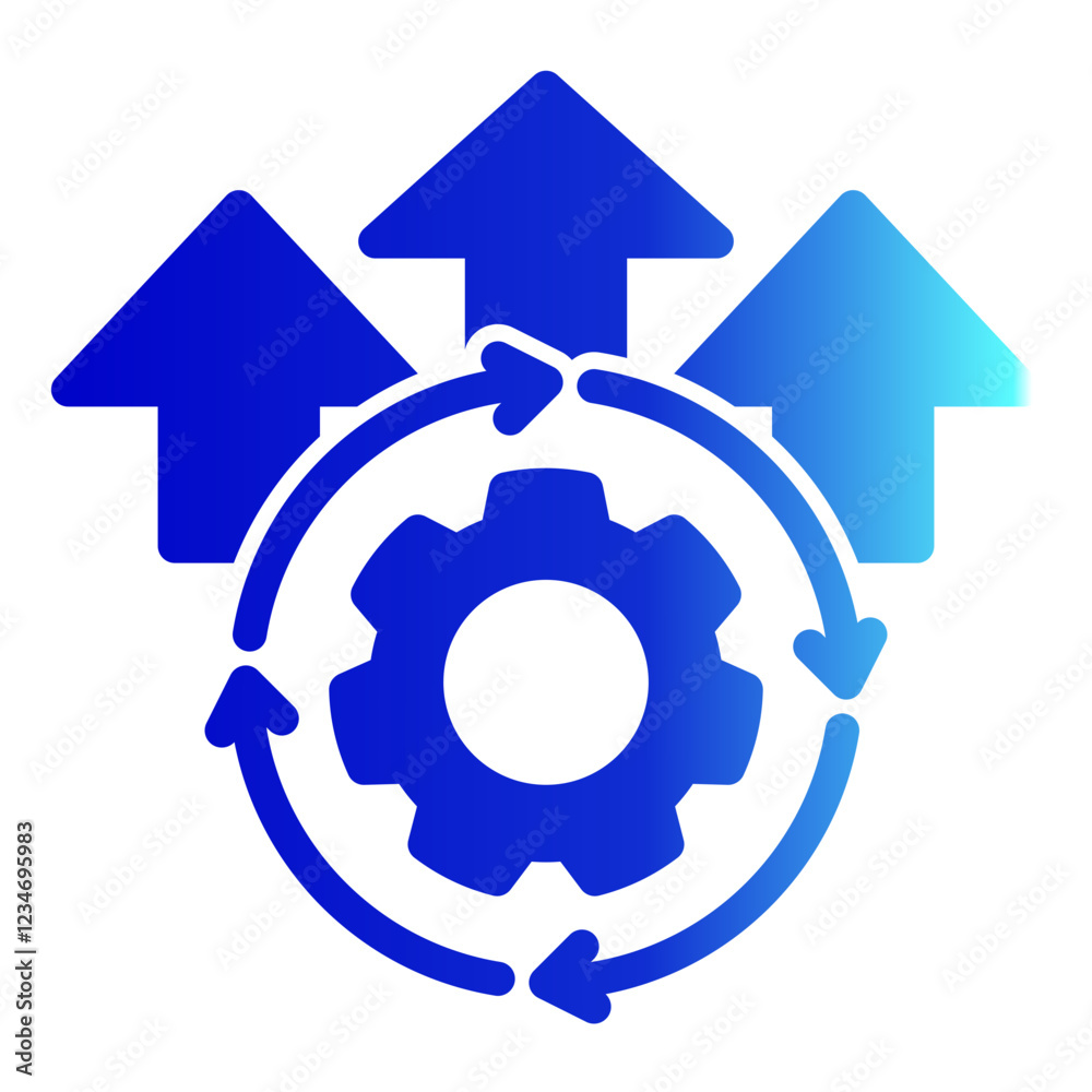 Continuous Improvement Icon Solid Gradient Style for Process Improvement Themes Continuous Improvement Icon Solid Gradient Style for Process Improvement Themes