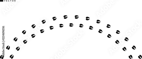 Cow footprint vector. Farm animal track 
