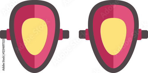 Pair of swimming goggles with yellow lenses for protecting eyes while swimming, a summer icon perfect for websites or apps