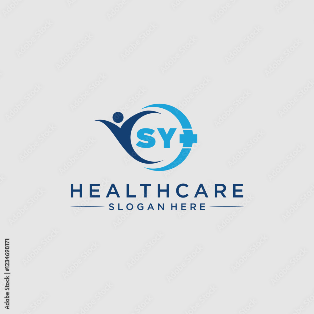 SY initial monogram logo for health care design SY initial monogram logo for health care design