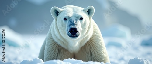 The polar bear is a large, carnivorous mammal that inhabits the Arctic region photo