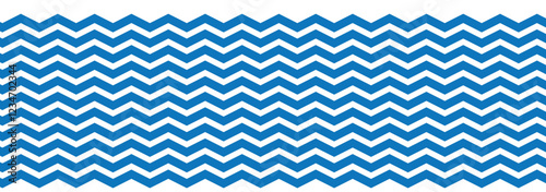Wave line and wavy zigzag lines. Black curved lines pattern in abstract style. Horizontal geometric decoration element. Vector illustration.