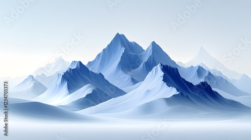 Wallpaper Mural Snow-covered peaks rise sharply against a pale sky, creating a tranquil winter atmosphere at dawn Torontodigital.ca