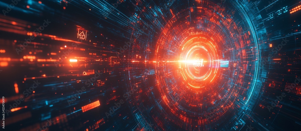 Obraz premium Digital Tunnel of Data and Information