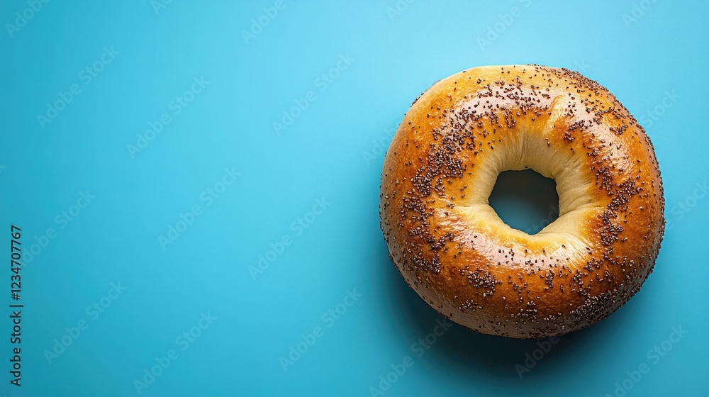 Bagel against a blue background -x Bagel against a blue background -x