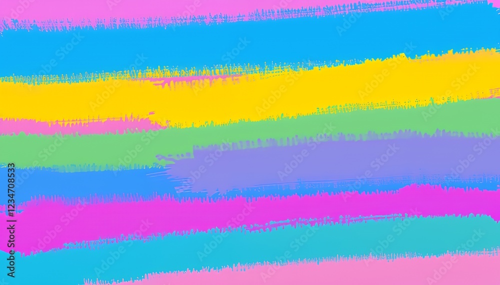 Obraz premium Vibrant Brushstroke Stripes in Pastel Hues