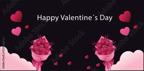 Happy Valentines Day Love Decoration Banner Art