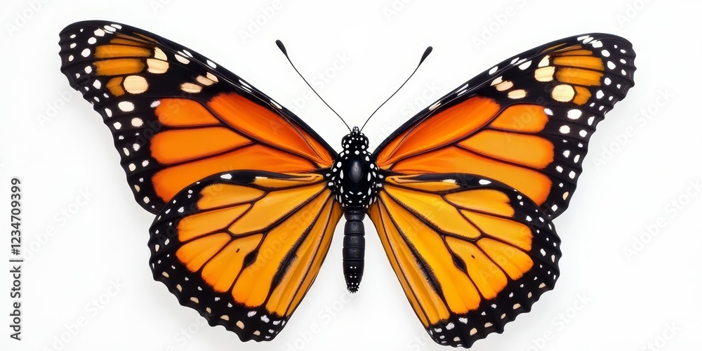 Obraz premium A beautiful orange and black butterfly with white spots