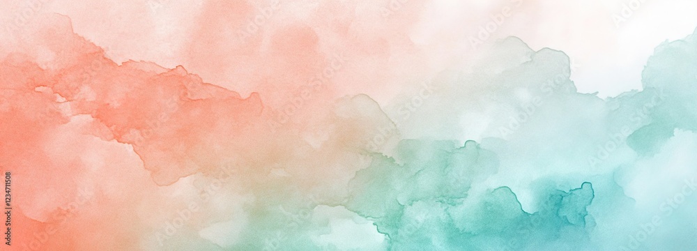 Fototapeta premium Soft and Dreamy Abstract Background with Gentle Hues of Orange, Coral, and Teal Blending Seamlessly for Creative and Artistic Use in Designs