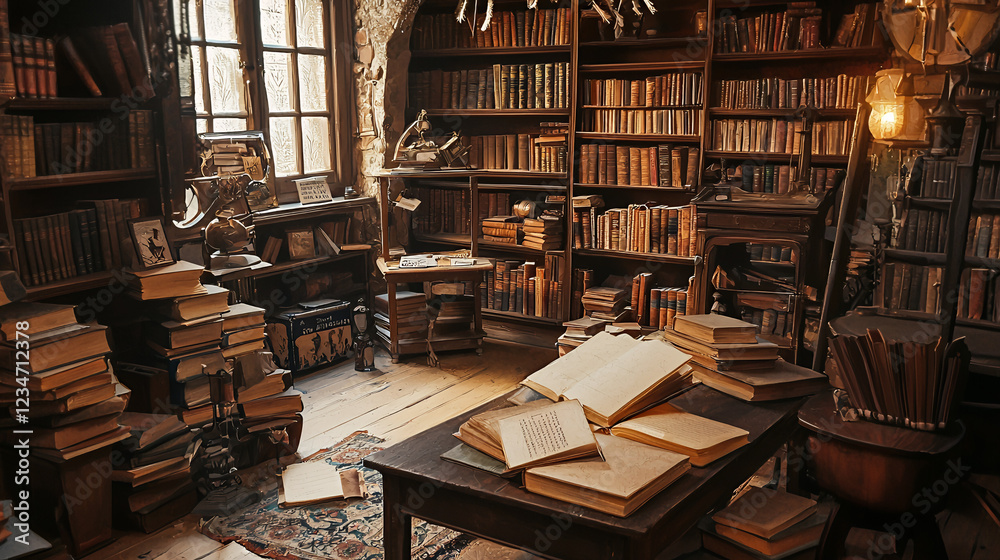 Obraz premium old books in library