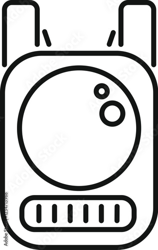 Line drawing of a portable oxygen concentrator with battery indicator, ideal for patients requiring supplemental oxygen